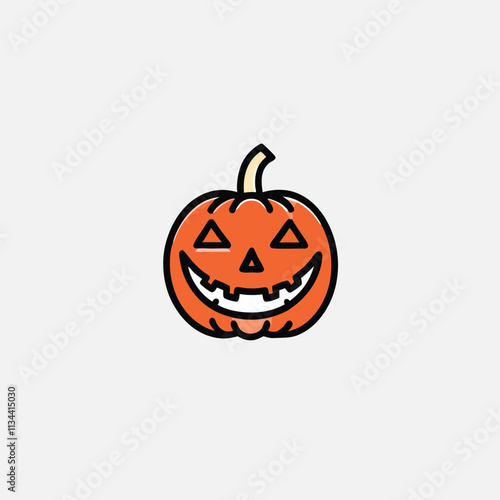 Black silhouette Menacing Looking Jack O Lantern from a Pumpkin With Lit and Unlit Options and a Mean Face