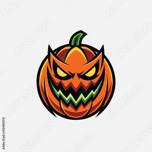 carved pumpkin with a menacing smile on a transparent background