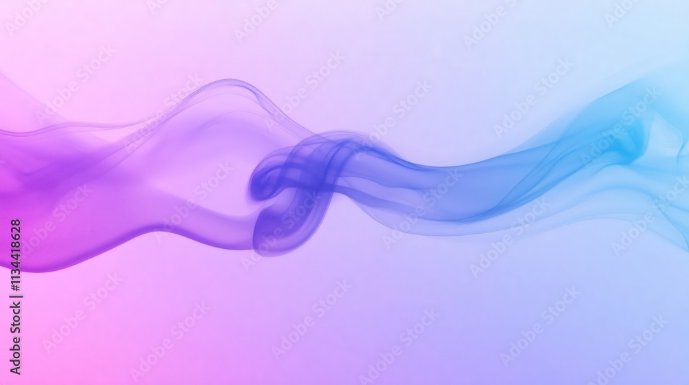 A soft and flowing composition of translucent smoke trails in shades of blue and purple, blending seamlessly against a gradient background for an elegant abstract effect A soft and flowing composition of translucent smoke trails in shades of blue and purple, blending seamlessly against a gradient background for an elegant abstract effect