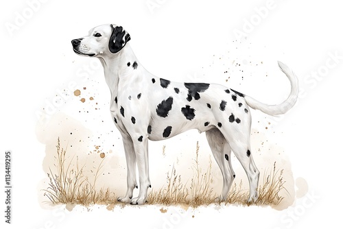Wallpaper Mural Dalmatian dog portrait whimsical artistic illustration in a natural outdoor viewpoint Torontodigital.ca