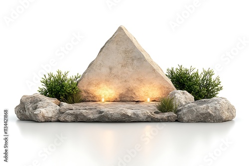 Minimalist design concept tranquility stone displays for decorative modern spaces