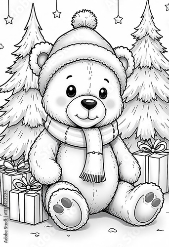 Wallpaper Mural christmas teddy bear Torontodigital.ca