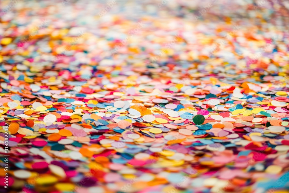 Colorful confetti pieces scattered on surface. Colorful confetti pieces scattered on surface.