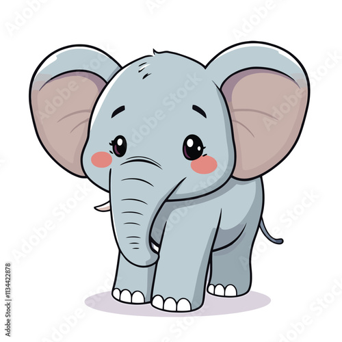 cute elephant cartoon vector