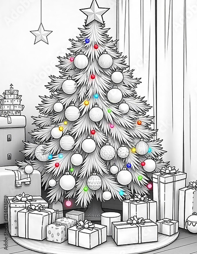 Wallpaper Mural christmas tree and gifts Torontodigital.ca