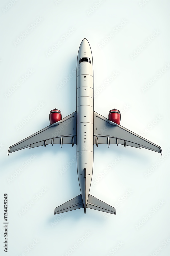 A detailed illustration of a model airplane with clipping paths available for easy removal from the background._00002_ A detailed illustration of a model airplane with clipping paths available for easy removal from the background._00002_