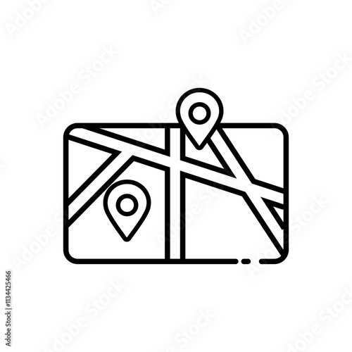 
map location icon with pin marker, suitable for websites, presentation materials and travel guides. isolated white background editable, eps 10.