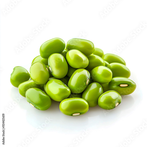 Wallpaper Mural pile of fresh green mung beans isolated on white background. Torontodigital.ca