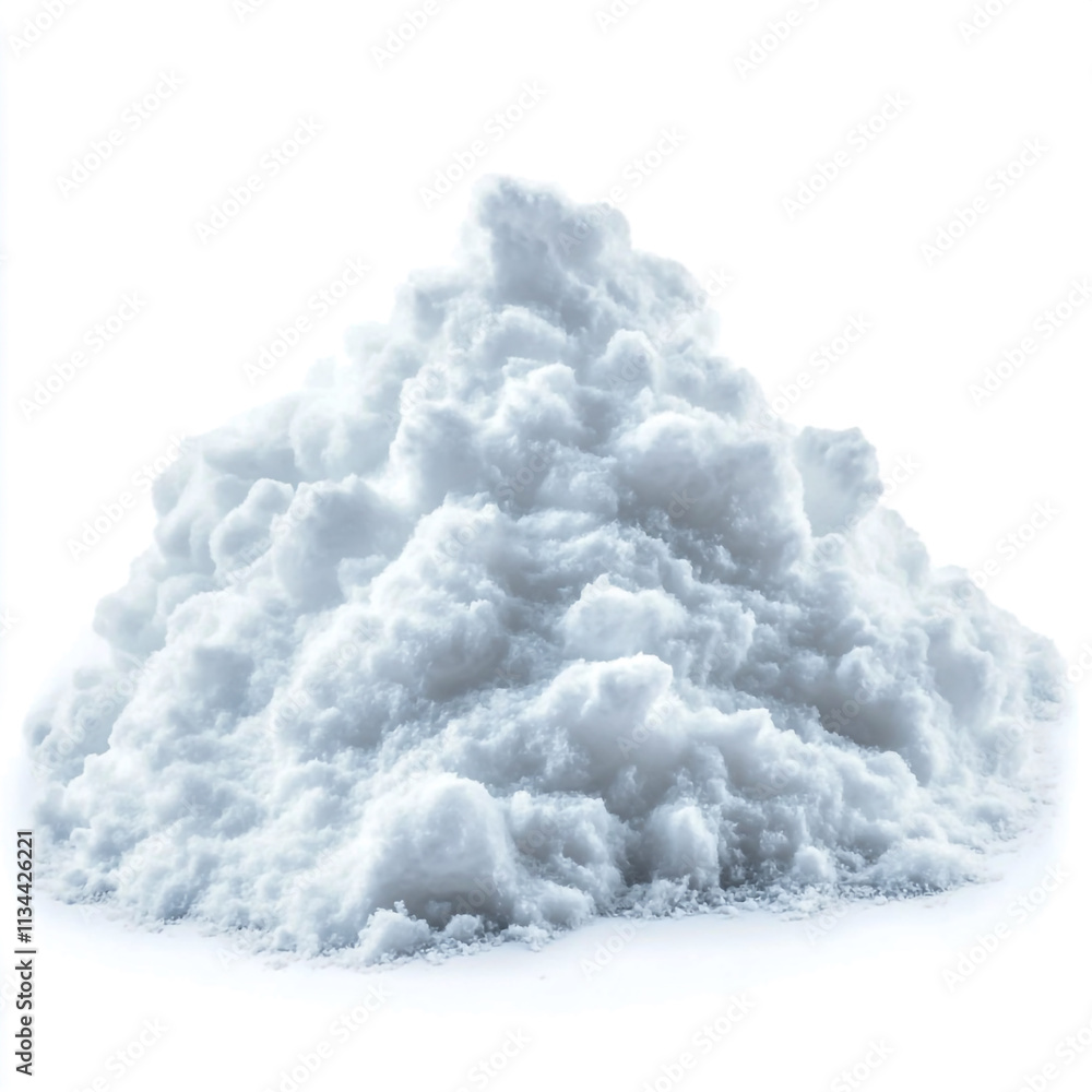 Pile of white snow cut out isolated on white background. Pile of white snow cut out isolated on white background.