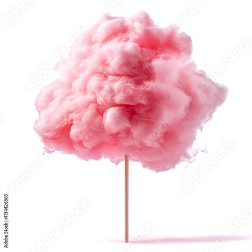 pink cotton candy isolated on white background. photo