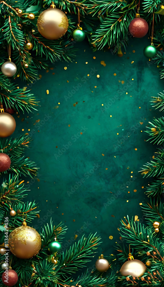 Abstraktion Weihnachtskugeln auf Grün 9х16. Hintergrund für das Design 2. Abstraktion Weihnachtskugeln auf Grün 9х16. Hintergrund für das Design 2.
