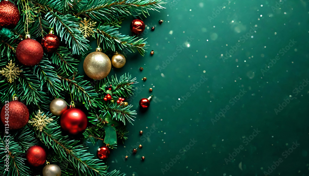 Abstraktion Weihnachtskugeln auf Grün 16х9. Hintergrund für das Design 3. Abstraktion Weihnachtskugeln auf Grün 16х9. Hintergrund für das Design 3.