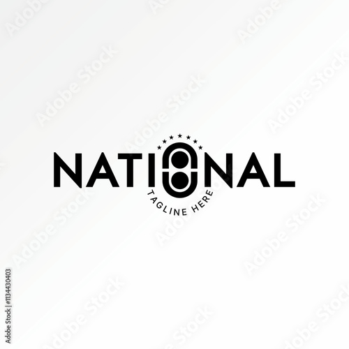 Logo design graphic concept creative premium vector stock image graphic text word National people hold greet together to monogram typography branding