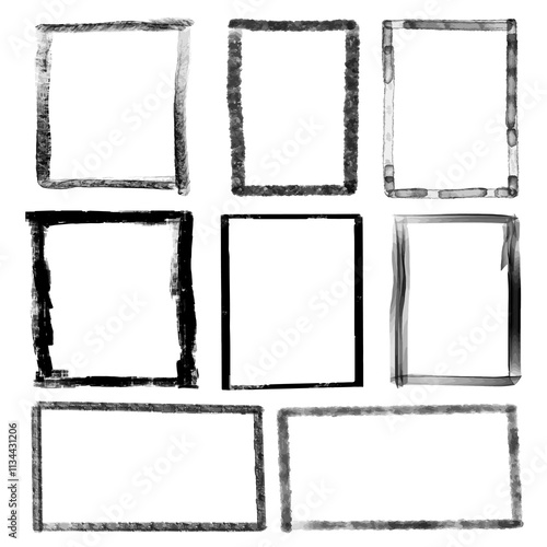 Wallpaper Mural Hand drawn rectangles different sizes. Rectangle Rectangular frame set Freehand drawing Freehand rectangular border Text highlight Underline. Vector illustration.Texture Black Frame Old Grunge Square Torontodigital.ca