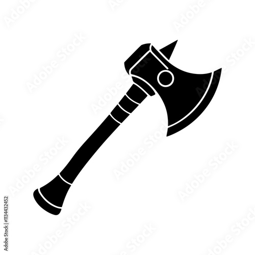 axe silhouette, black and white silhouette, vector and illustration