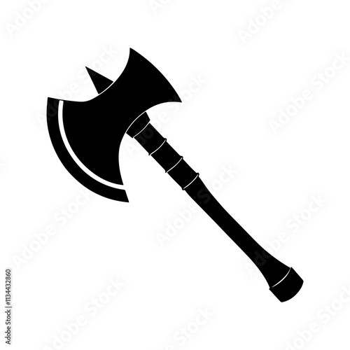 axe silhouette, black and white silhouette, vector and illustration