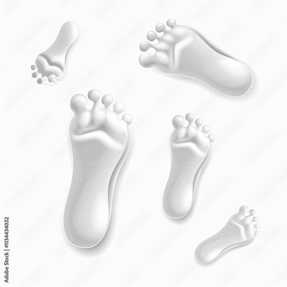 Footprint icon, foot print symbol, human barefoot sprint silhouette, track, human step on white Footprint icon, foot print symbol, human barefoot sprint silhouette, track, human step on white
