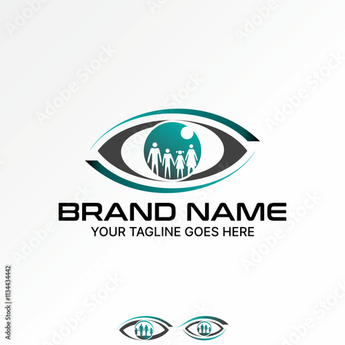 Logo design graphic concept creative premium vector stock image graphic eye insightful vision active happy family hold to health care clinic community