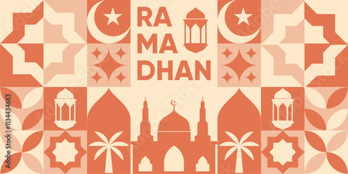 Islamic background with Ramadan theme for wallpaper design. Poster, media banner. A set of vector illustrations.