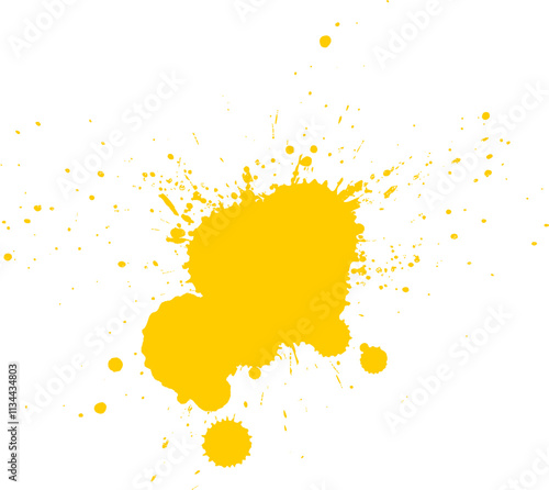 yellow brush painting dropped splatter splash grunge graphic element