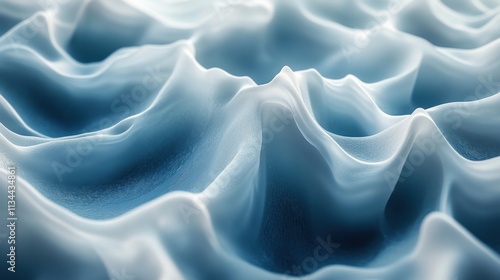 Rippling waves in serene blue tones create a tranquil abstract landscape of fluidity and movement photo