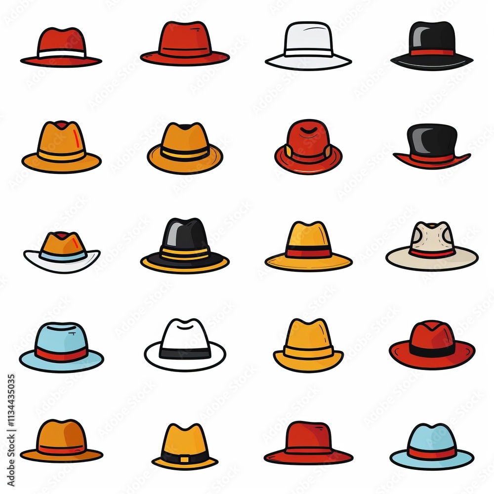 Hat flat icon, headdress symbol, cap sign, bonnet silhouette, fedora shape, bowler, trilby, baseball cap Hat flat icon, headdress symbol, cap sign, bonnet silhouette, fedora shape, bowler, trilby, baseball cap