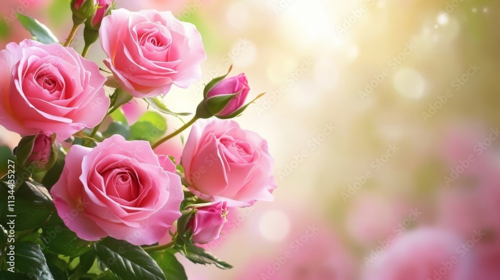 Soft-focus pink roses for a blurred, dreamy background. Soft-focus pink roses for a blurred, dreamy background.
