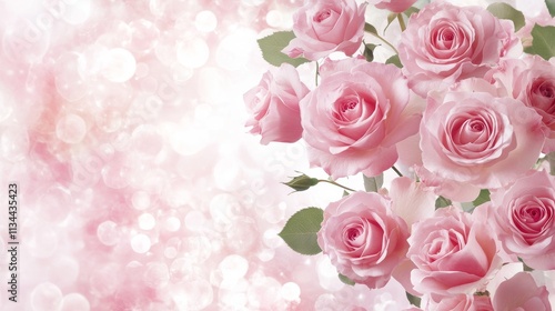 Soft-focus pink roses for a blurred, dreamy background.