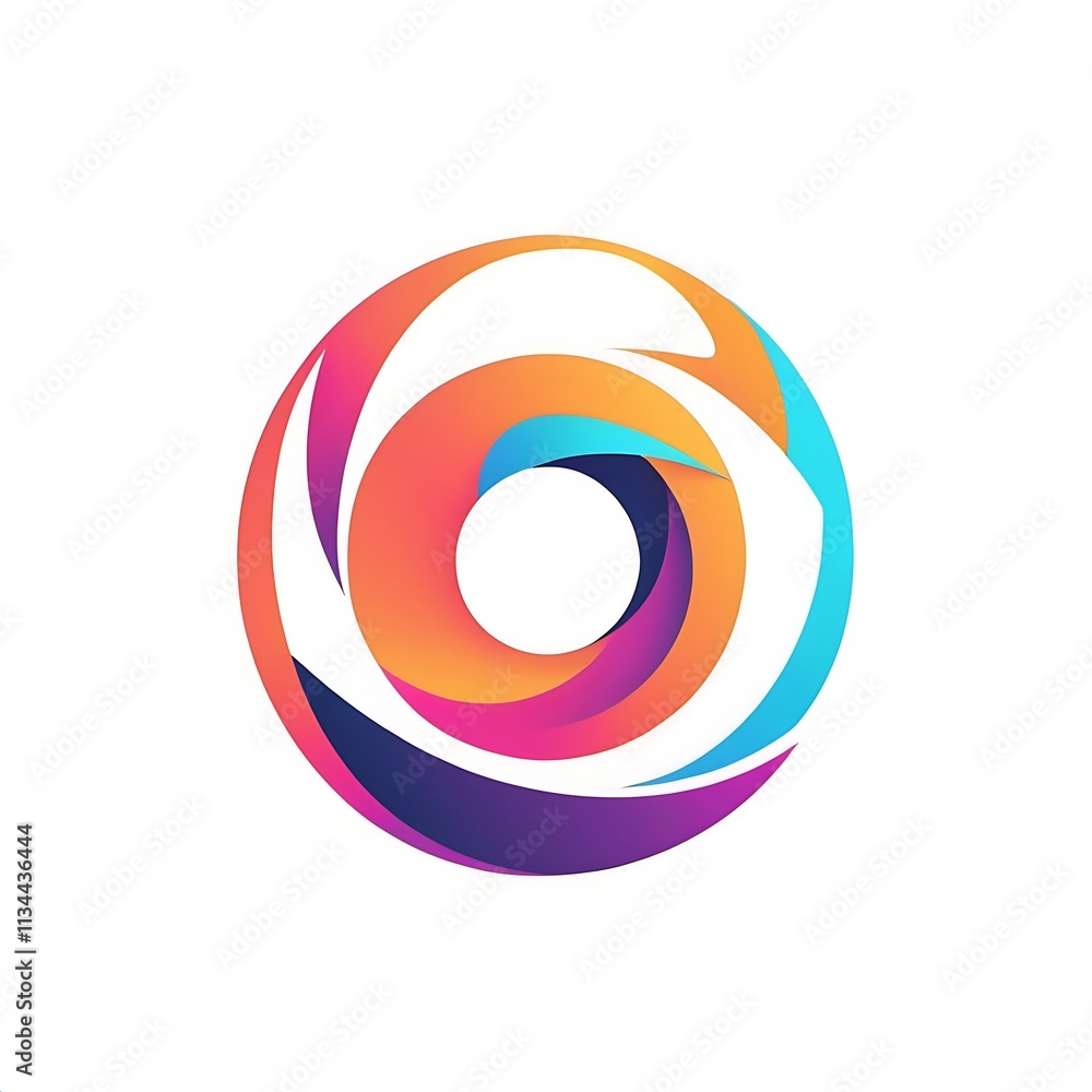 Abstract Swirl Logo: A vibrant and dynamic logo design featuring a swirling circle with an abstract design. The logo is a combination of orange, pink, and blue colors. Abstract Swirl Logo: A vibrant and dynamic logo design featuring a swirling circle with an abstract design. The logo is a combination of orange, pink, and blue colors.