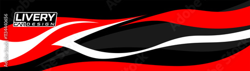 Car livery curved wave shape line, car wrap vector, Abstract line graphic design for wrapping vehicle brand