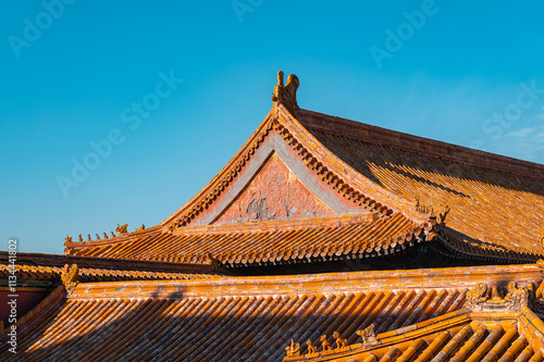 The glorious glazed tile buildings of the Forbidden City in Beijing.