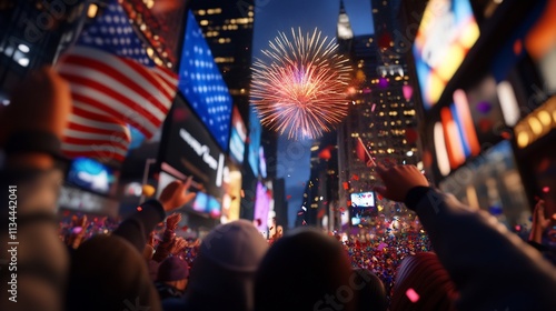 Wallpaper Mural New Year's Eve Fireworks Celebration in Times Square, NYC Torontodigital.ca