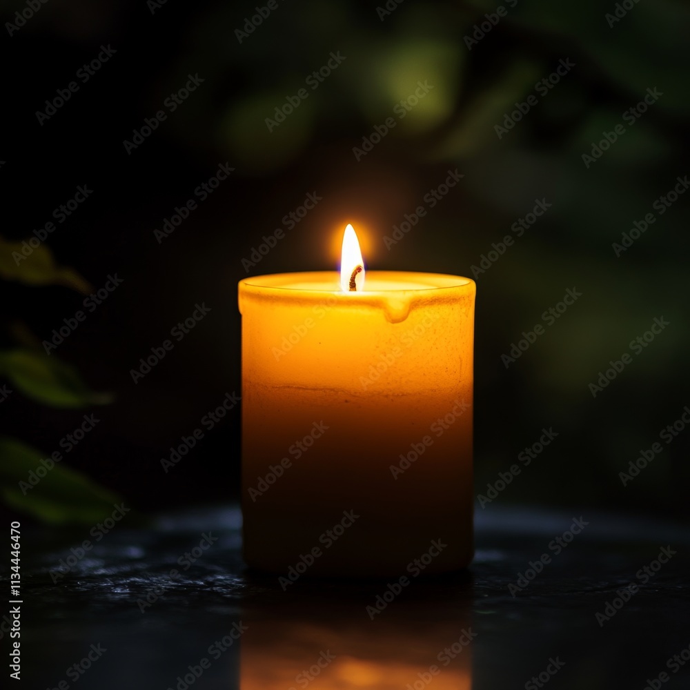 Soft Glow of a Candle in Dark Environment Soft Glow of a Candle in Dark Environment