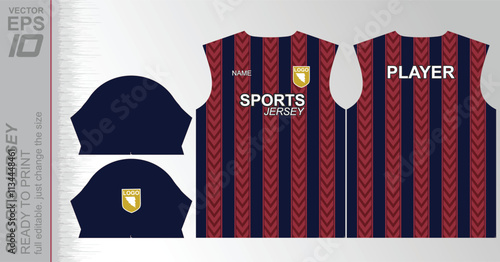 Modern ready-to-print jersey design with dynamic lines and vibrant colors. Perfect for football, basketball, cycling, or sportswear. High-quality, customizable vector file for instant printing.