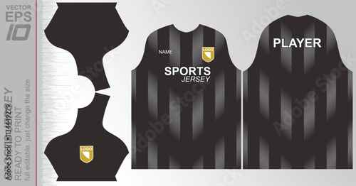 Modern ready-to-print jersey design with dynamic lines and vibrant colors. Perfect for football, basketball, cycling, or sportswear. High-quality, customizable vector file for instant printing.