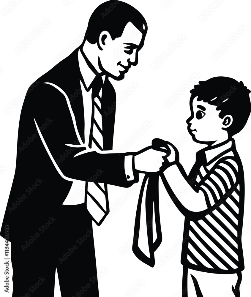 Happy Father's Day Silhouette Vector Illustrations - Celebrating Dad Happy Father's Day Silhouette Vector Illustrations - Celebrating Dad