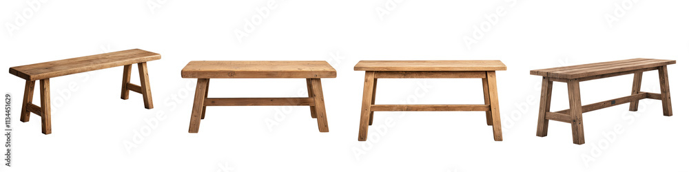 Collection of Handcrafted Wooden Benches Suitable for Versatile Seating in Various Home and Outdoor Environments from Minimalist to Rustic Designs Collection of Handcrafted Wooden Benches Suitable for Versatile Seating in Various Home and Outdoor Environments from Minimalist to Rustic Designs