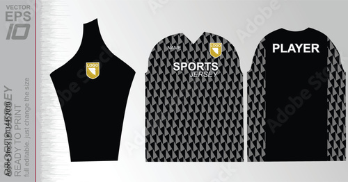 Modern ready-to-print jersey design with dynamic lines and vibrant colors. Perfect for football, basketball, cycling, or sportswear. High-quality, customizable vector file for instant printing.