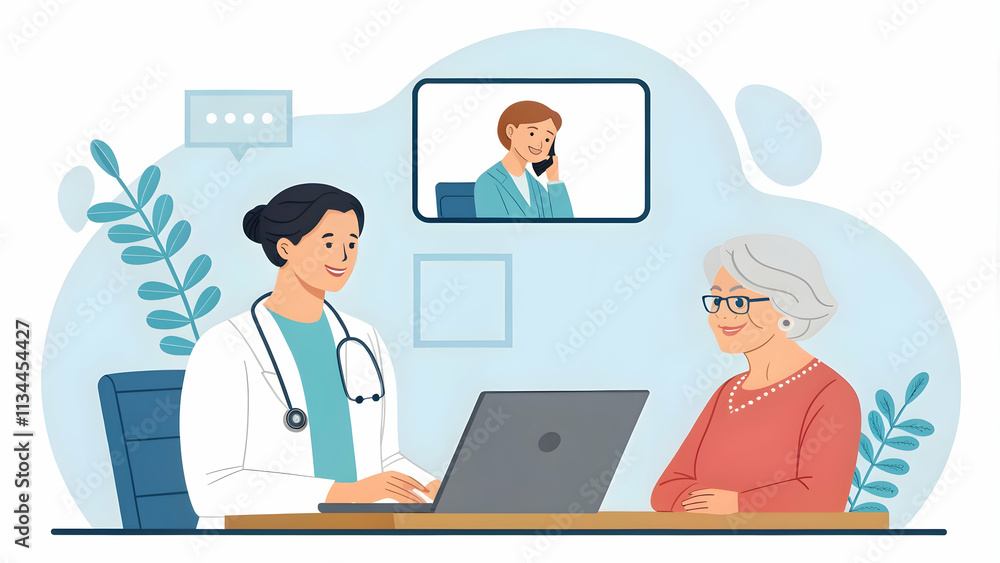 Doctor Telemedicine Consultation Remote Healthcare Patient Access Ample Copy Space Stock Photo Concept Doctor Telemedicine Consultation Remote Healthcare Patient Access Ample Copy Space Stock Photo Concept