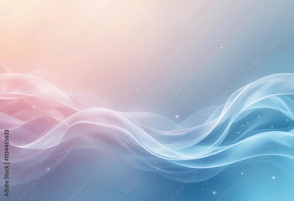 Subtle flowing ribbons glowing against a soft pastel gradient Subtle flowing ribbons glowing against a soft pastel gradient