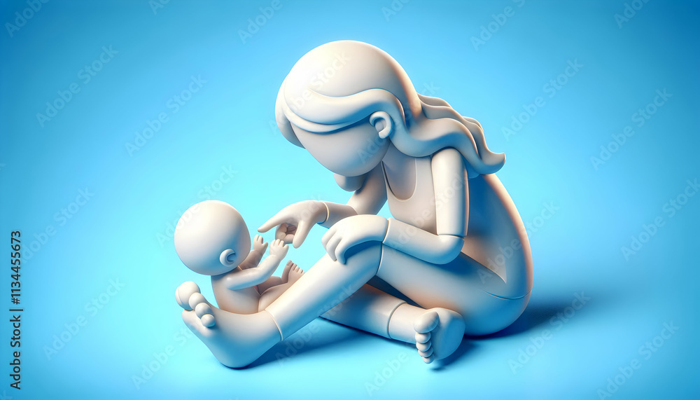 3D Mother playing with baby toes glossy blue background and copy space concept as A playful macro shot of a mother interacting with her baby toes set against a glossy blue background. The playful inti 3D Mother playing with baby toes glossy blue background and copy space concept as A playful macro shot of a mother interacting with her baby toes set against a glossy blue background. The playful inti
