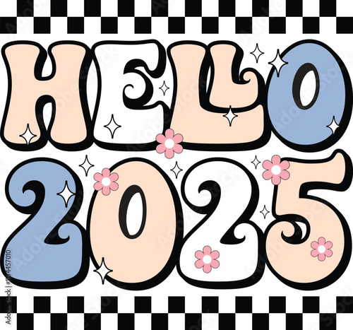 retro Happy new year svg design, Retro Happy new year 2025 png svg design, New year 2025 bundle, Happy new year 2025 png svg design,