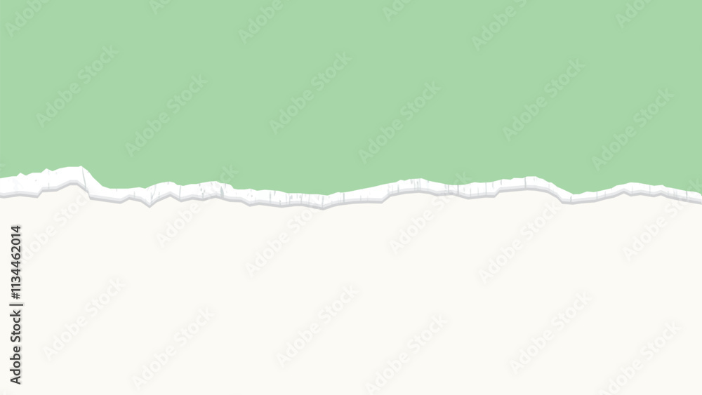 Obraz premium Professional Ripped Edge Paper Background with Textured Pastel Mint Green and Light Beige Layers, Modern Pastel Theme, fully customizable VECTOR