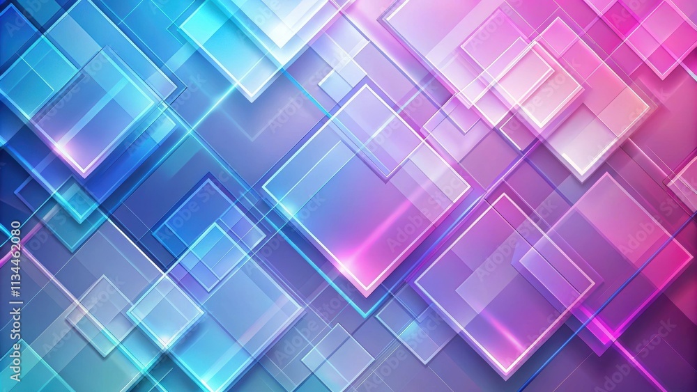 Abstract geometric background with translucent glass effect in violet, pink Abstract geometric background with translucent glass effect in violet, pink