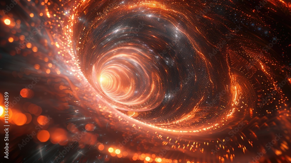 A swirling vortex of light and energy, depicting a cosmic phenomenon. A swirling vortex of light and energy, depicting a cosmic phenomenon.