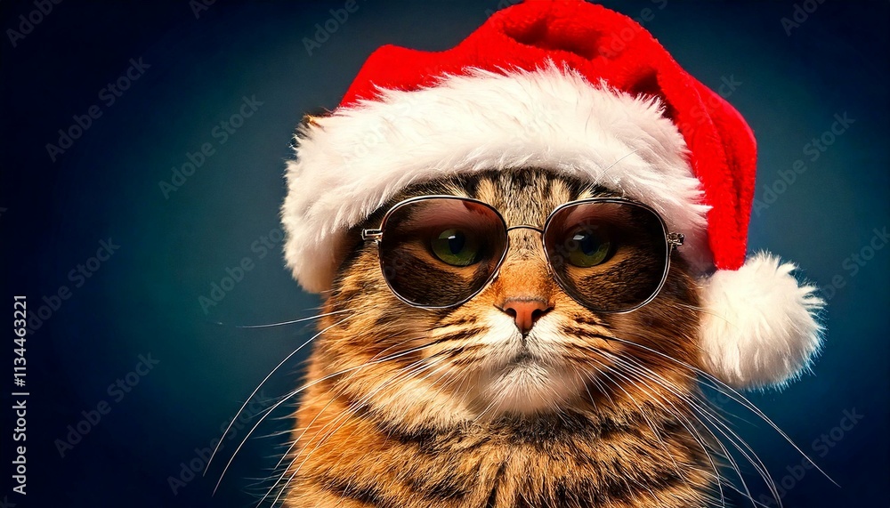 cat with santa cap cat with santa cap
