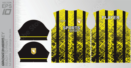 Modern ready-to-print jersey design with dynamic lines and vibrant colors. Perfect for football, basketball, cycling, or sportswear. High-quality, customizable vector file for instant printing.