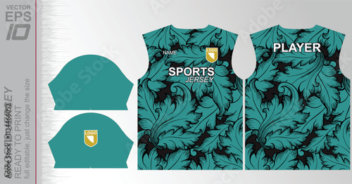 Modern ready-to-print jersey design with dynamic lines and vibrant colors. Perfect for football, basketball, cycling, or sportswear. High-quality, customizable vector file for instant printing.