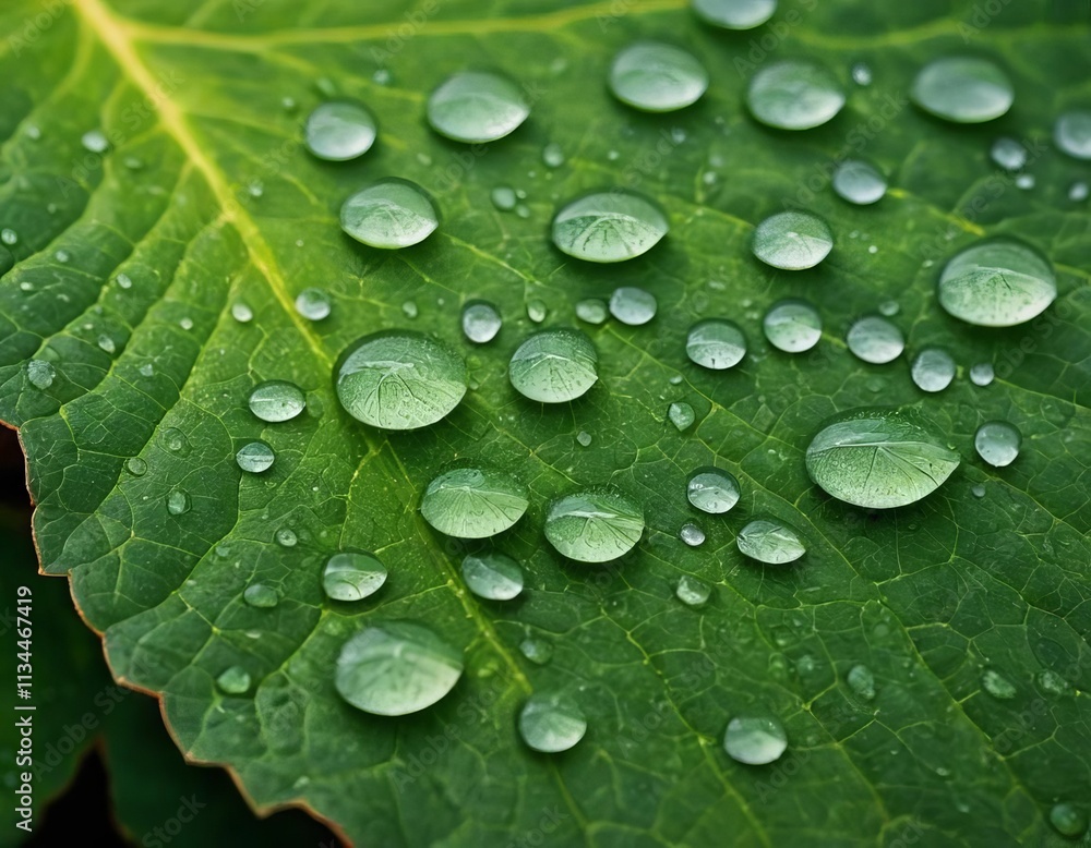 green leaf with water drops green leaf with water drops