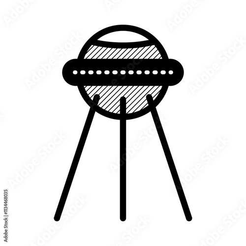 Sputnik icon in line style. Icon about outer space